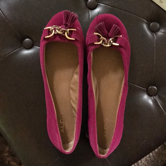 Aldo Shoes - Magenta Suede Flats Aldo Shoes - Magenta Suede Flats